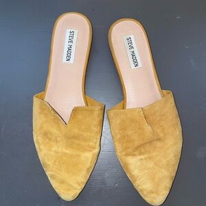 Steve Madden Women's Mustard Yellow Suede Mules